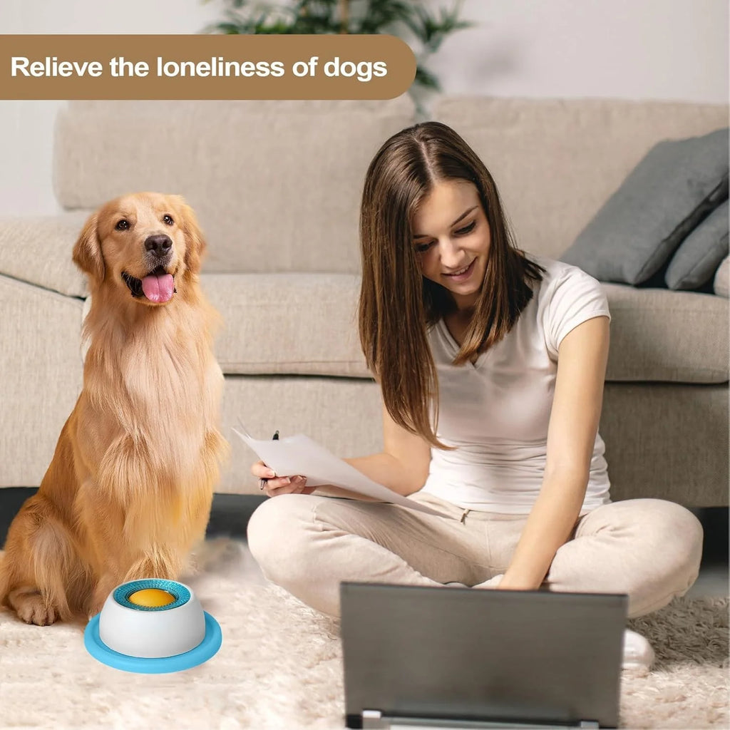 Dog lick bowl in use at mealtime