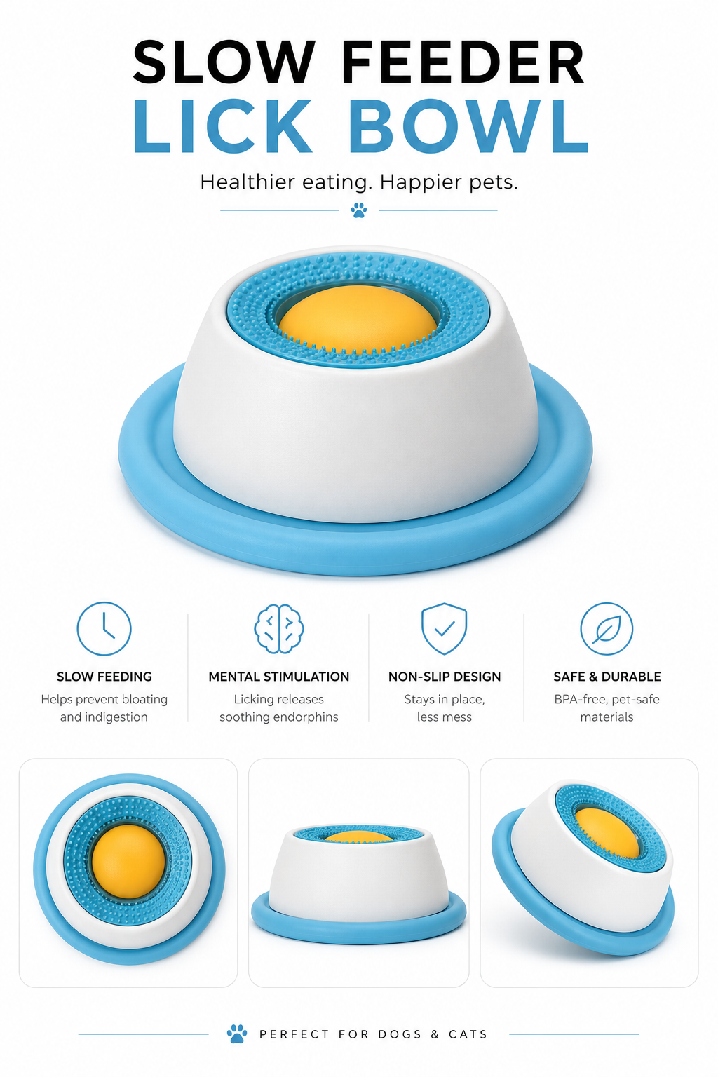 Slow Feeder Lick Bowl for Dogs