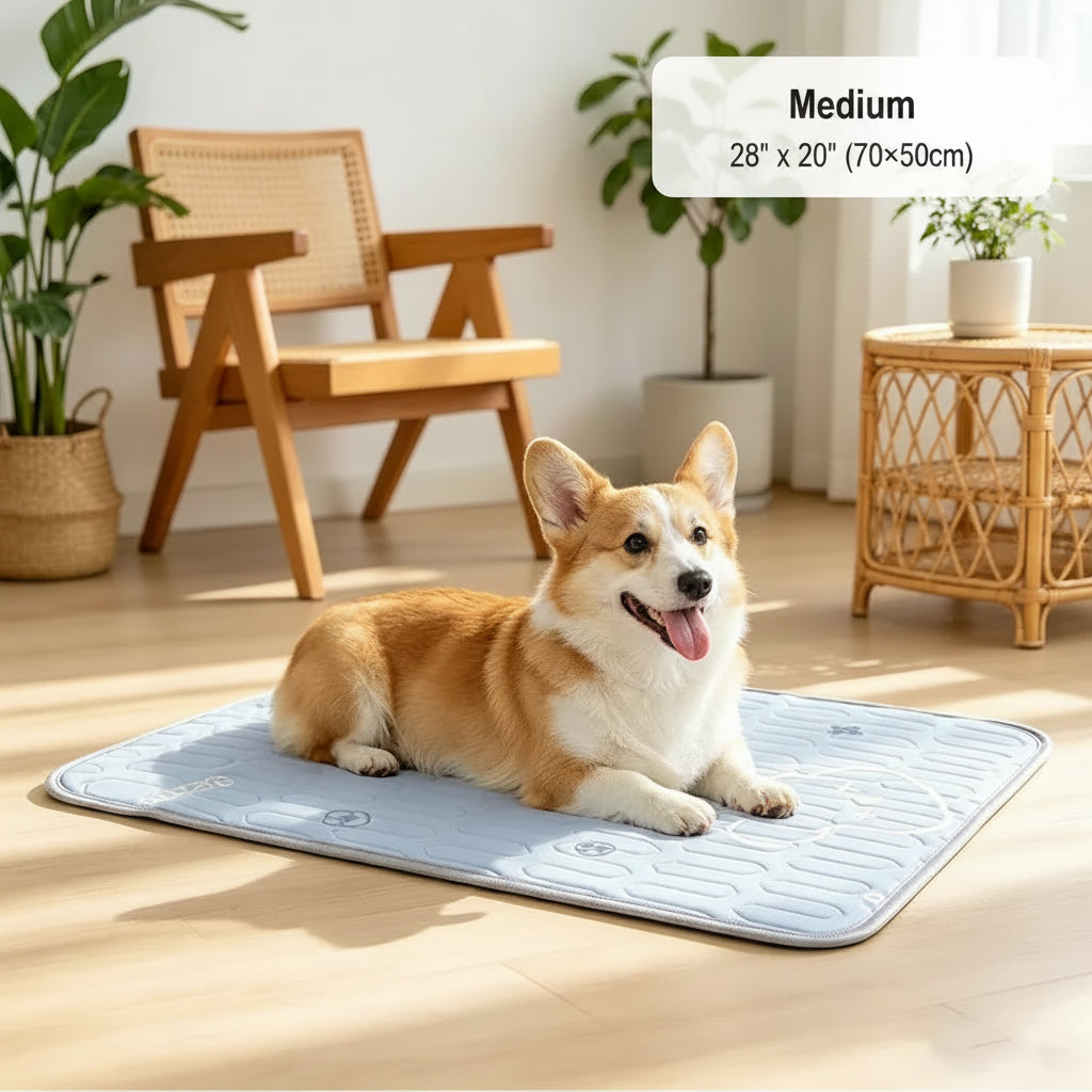 Chill Pad™ — Self-Cooling Ice-Silk Mat for Dogs & Cats
