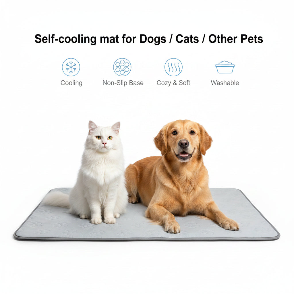 Chill Pad™ — Self-Cooling Ice-Silk Mat for Dogs & Cats